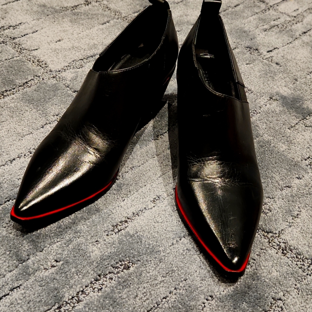 Siggerson morrison black booties with a two inch heel worn once. Size 8.5